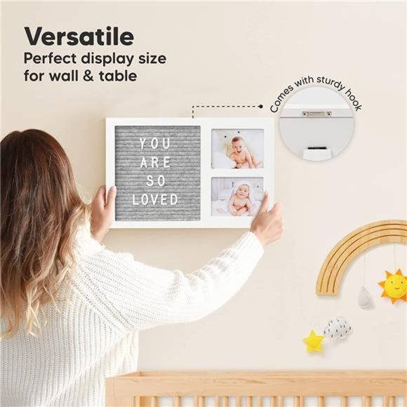 Baby Picture Frame, Ultrasound Picture Frames with Felt Letterboard - Sonogram - Picture 4 of 7